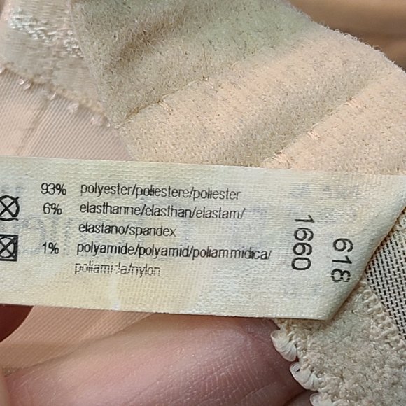 Vintage Chantelle Bra 32D Ivory Mesh Lace Unlined Underwire Made in France - Picture 10 of 11